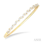 1 1/3 Ctw Marquise and Round Cut Diamond Stackable Bangle in 14K Yellow Gold