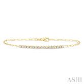 1/2 Ctw Round Cut Diamond Paperclip Chain Bracelet in 14K Yellow Gold