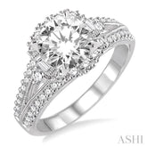 3/4 Ctw Diamond Semi-Mount Engagement Ring in 14K White Gold