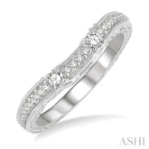1/3 Ctw Carved Round Cut Diamond Wedding Band in 14K White Gold