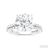 1/20 Ctw Circular Shape Round Cut Diamond Semi-Mount Engagement Ring in 14K White Gold