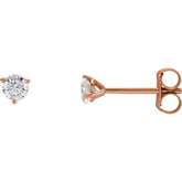 14K Rose Gold 1/4 CTW Natural Diamond Stud Earrings