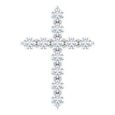 14K White Gold 3/8 CTW Natural Diamond Cross Pendant