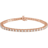 14K Rose Gold 5 CTW Natural Diamond Line 7 1/4" Bracelet