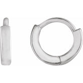 14K White Gold Hinged 8 mm Hoop Earring