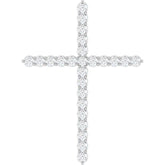 14K White Gold 1 CTW Natural Diamond Cross Pendant