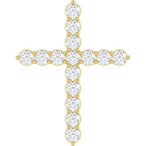 14K Yellow Gold 3/4 CTW Natural Diamond Cross Pendant