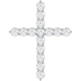 Sterling Silver 3/4 CTW Natural Diamond Cross Pendant