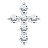 14K White Gold 1/4 CTW Lab-Grown Diamond Cross Pendant