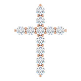 14K Rose Gold 3/8 CTW Lab-Grown Diamond Cross Pendant