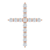 14K Rose Gold 1/2 CTW Lab-Grown Diamond Cross Pendant