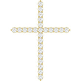14K Yellow Gold 1 CTW Lab-Grown Diamond Cross Pendant