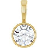 14K Yellow Gold 1/4 CT Lab-Grown Diamond Bezel-Set Solitaire Pendant