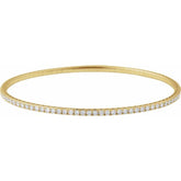 14K Yellow Gold 2 CTW Natural Diamond Flexible Bangle 7" Bracelet
