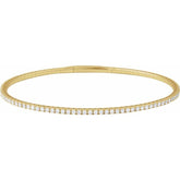 14K Yellow Gold 2 CTW Lab-Grown Diamond Flexible Bangle 7" Bracelet