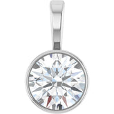 Platinum 5/8 CT Lab-Grown Diamond Bezel-Set Solitaire Pendant