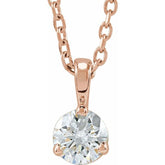 14K Rose Gold 1/4 CTW Lab-Grown Diamond 18" Necklace
