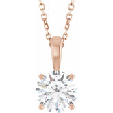 14K Rose Gold 1 1/2 CT Lab-Grown Diamond 18" Necklace