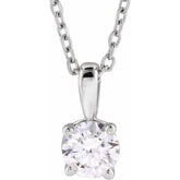 14K White Gold 3/4 CT Natural Diamond 18" Necklace