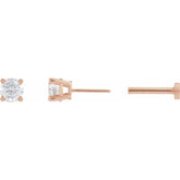 14K Rose Gold 1/6 CT Lab-Grown Diamond Earring
