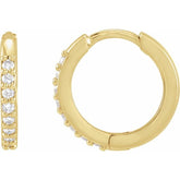 14K Rose Gold 1/3 CTW Natural Diamond Hinged 15 mm Hoop Earrings