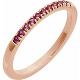 10K Rose Gold Natural Ruby Stackable Ring