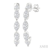3/4 Ctw Marquise Cut Diamond Fashion Half Hoop Earring in 14K White Gold