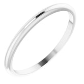 10K White Gold 1.5 mm Half Round Band Size 8