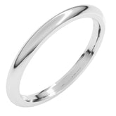 10K White Gold 2 mm Comfort-Fit Half Round Band Size 6.5
