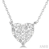3/4 Ctw Lovebright Diamond Heart Pendant With Chain in 14K White Gold