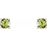 14K Rose Gold 4 mm Natural Peridot Earrings
