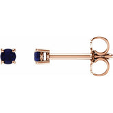 14K Rose Gold 2.5 mm Lab-Grown Blue Sapphire Earrings