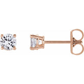 14K Rose Gold 4 mm Stuller Lab-Grown Moissanite Earrings