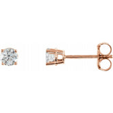 Sterling Silver 3 mm Imitation White Cubic Zirconia Earrings
