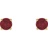 14K Yellow Gold 4 mm Natural Ruby Earrings