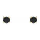 14K Yellow Gold 2.5 mm Natural Black Onyx Earrings