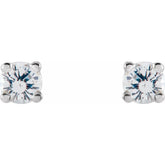 14K White Gold 2.5 mm Natural White Sapphire Earrings