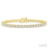 7 Ctw Round Cut Diamond Tennis Bracelet in 14K Yellow Gold