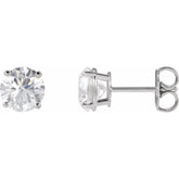 14K White Gold 6 mm Lab-Grown Ruby Earrings