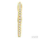 1/6 Ctw Inside & Outside Round Cut Diamond Hoop Earring in 14K Yellow Gold