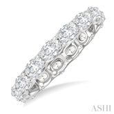2 1/10 Ctw East-West Set Oval Cut Diamond Eternity Wedding Band in 14K White Gold