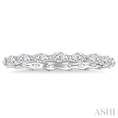 5/8 Ctw Marquise Cut Diamond Eternity Wedding Band in 14K White Gold