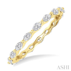 5/8 Ctw Marquise Cut Diamond Eternity Wedding Band in 14K Yellow Gold