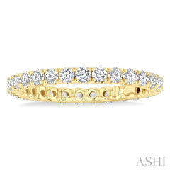 1 Ctw Round Cut Diamond Eternity Wedding Band in 14K Yellow Gold