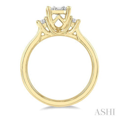 1/2 Ctw Fusion Baguette and Round Cut Diamond Engagement Ring in 14K Yellow and White Gold