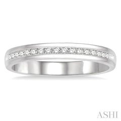 1/4 Ctw Round Cut Diamond Channel Men's Band 14K White Gold