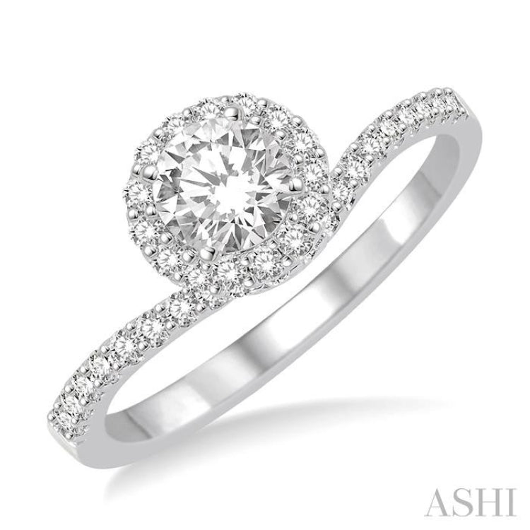 1/3 Ctw Diamond Semi-mount Engagement Ring in 14K White Gold
