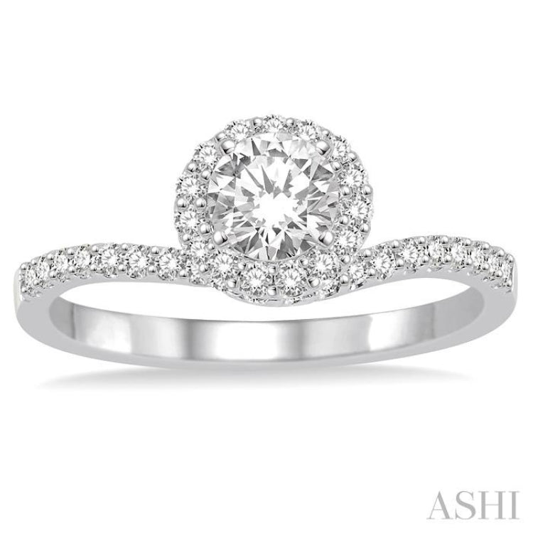 1/3 Ctw Diamond Semi-mount Engagement Ring in 14K White Gold