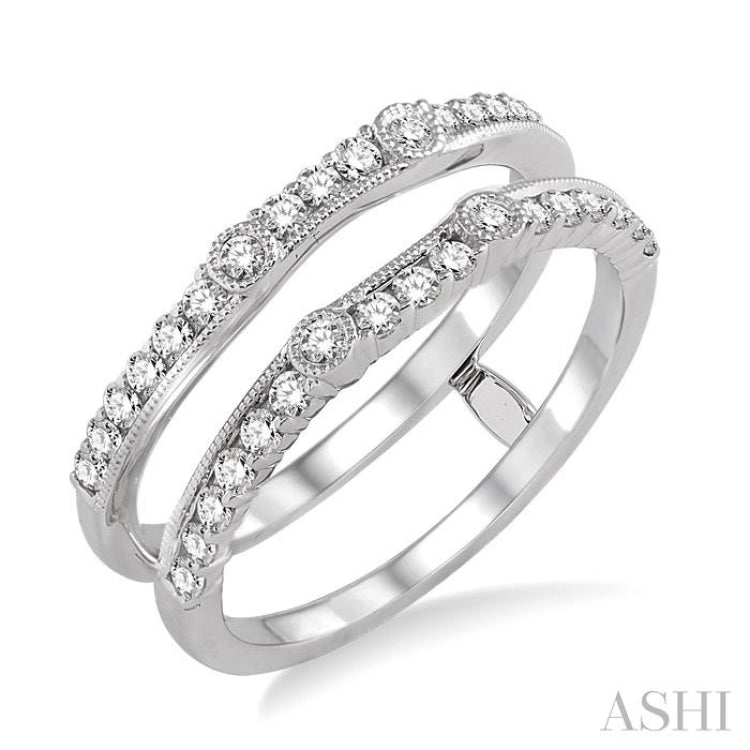 1/2 Ctw Round Cut Diamond Insert Ring in 14K White Gold