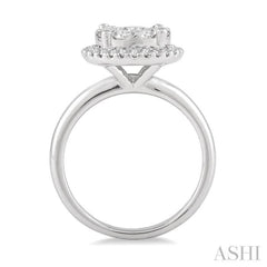 3/4 Ctw Lovebright Round Cut Diamond Engagement Ring in 14K White Gold